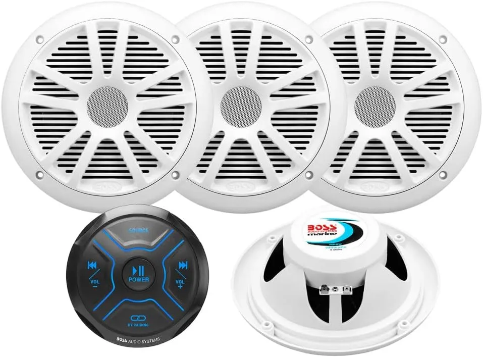 BOSS Audio Systems Marine Gauge Receiver - Weatherproof Bluetooth Digital Media Receiver