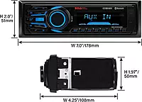 BOSS Audio Systems MR1308UABK Marine Boat Stereo – Single Din, Bluetooth, No CD DVD Player, AM/FM Radio Receiver, Aux-in