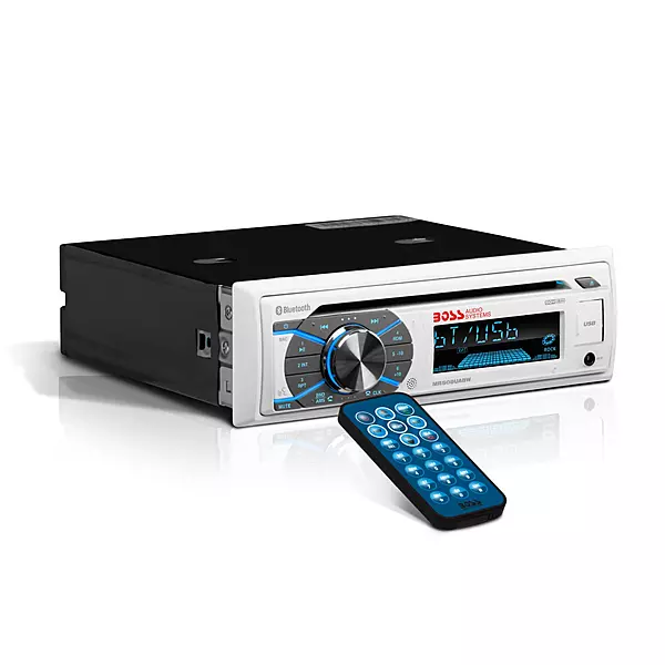 BOSS Audio Systems MR508UABW Marine Boat Stereo - Single Din, Bluetooth Audio and Calling Head Unit, AM/FM Radio Receiver
