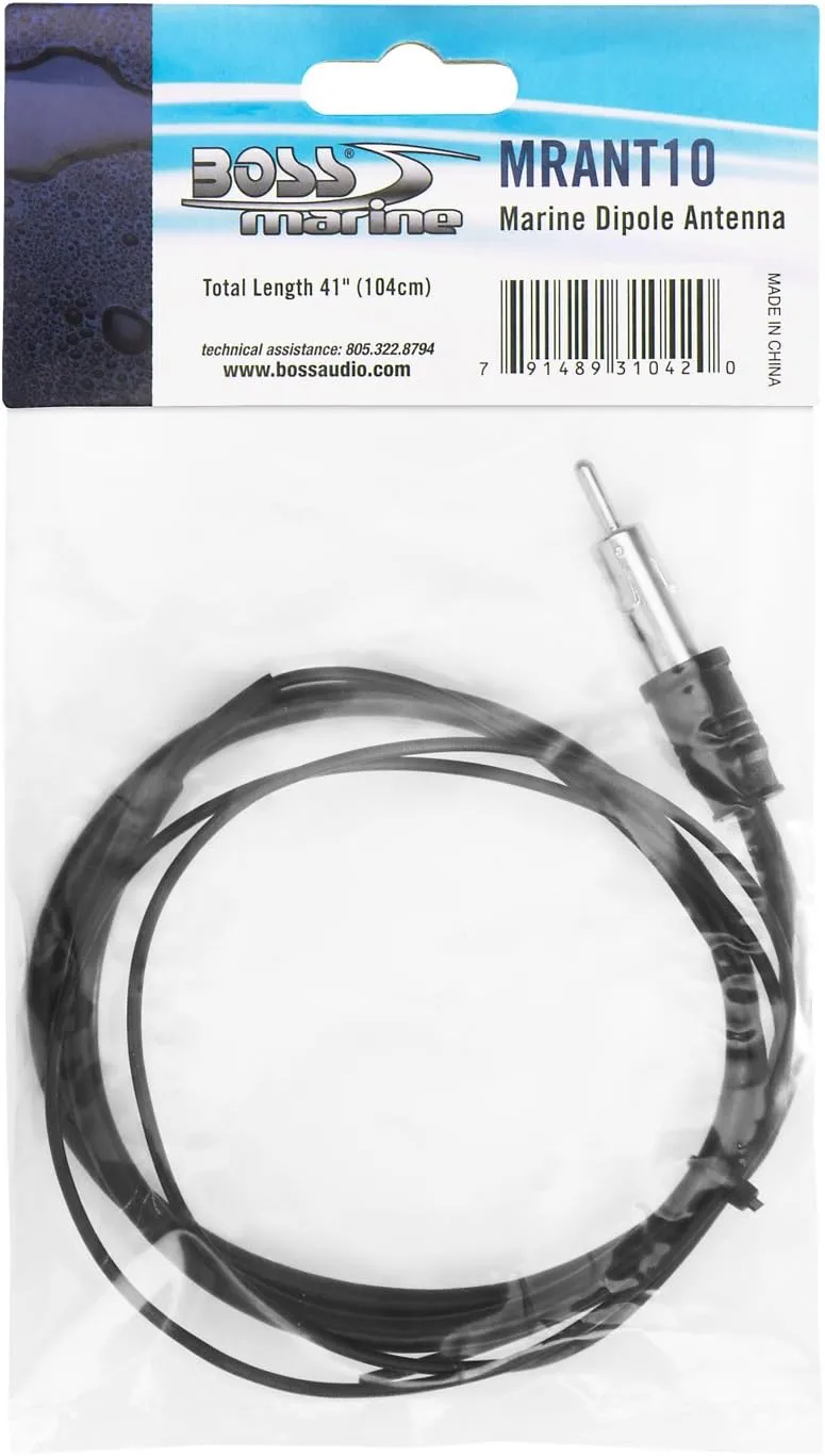 BOSS Audio Systems MRANT10 Weatherproof Marine Dipole Hideaway Antenna,Black