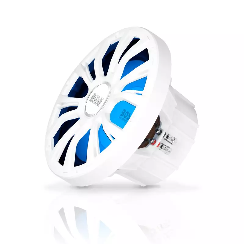 BOSS Audio Systems MRGB10W 10 Inch Boat Subwoofer - 800 Watts Max, Dual 2 Ohm Voice Coil, Multicolor Illumination