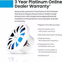 BOSS Audio Systems MRGB10W 10 Inch Boat Subwoofer - 800 Watts Max, Dual 2 Ohm Voice Coil, Multicolor Illumination