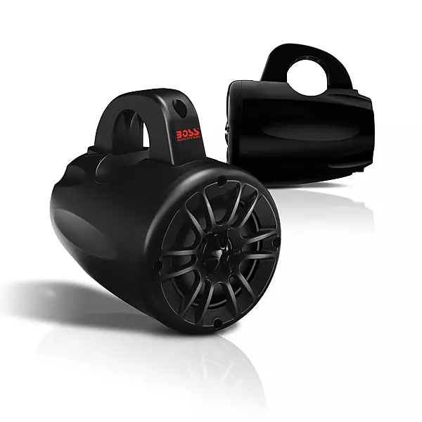 BOSS Audio Systems MRWT40 ATV UTV Marine Weatherproof Waketower System - 4 Inch Stereo Speakers, Full Range, 2 Way, Tweeters