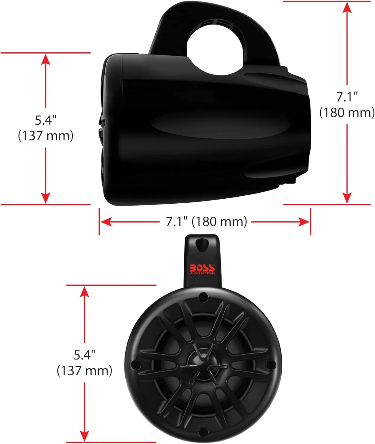 BOSS Audio Systems MRWT40 ATV UTV Marine Weatherproof Waketower System - 4 Inch Stereo Speakers, Full Range, 2 Way, Tweeters