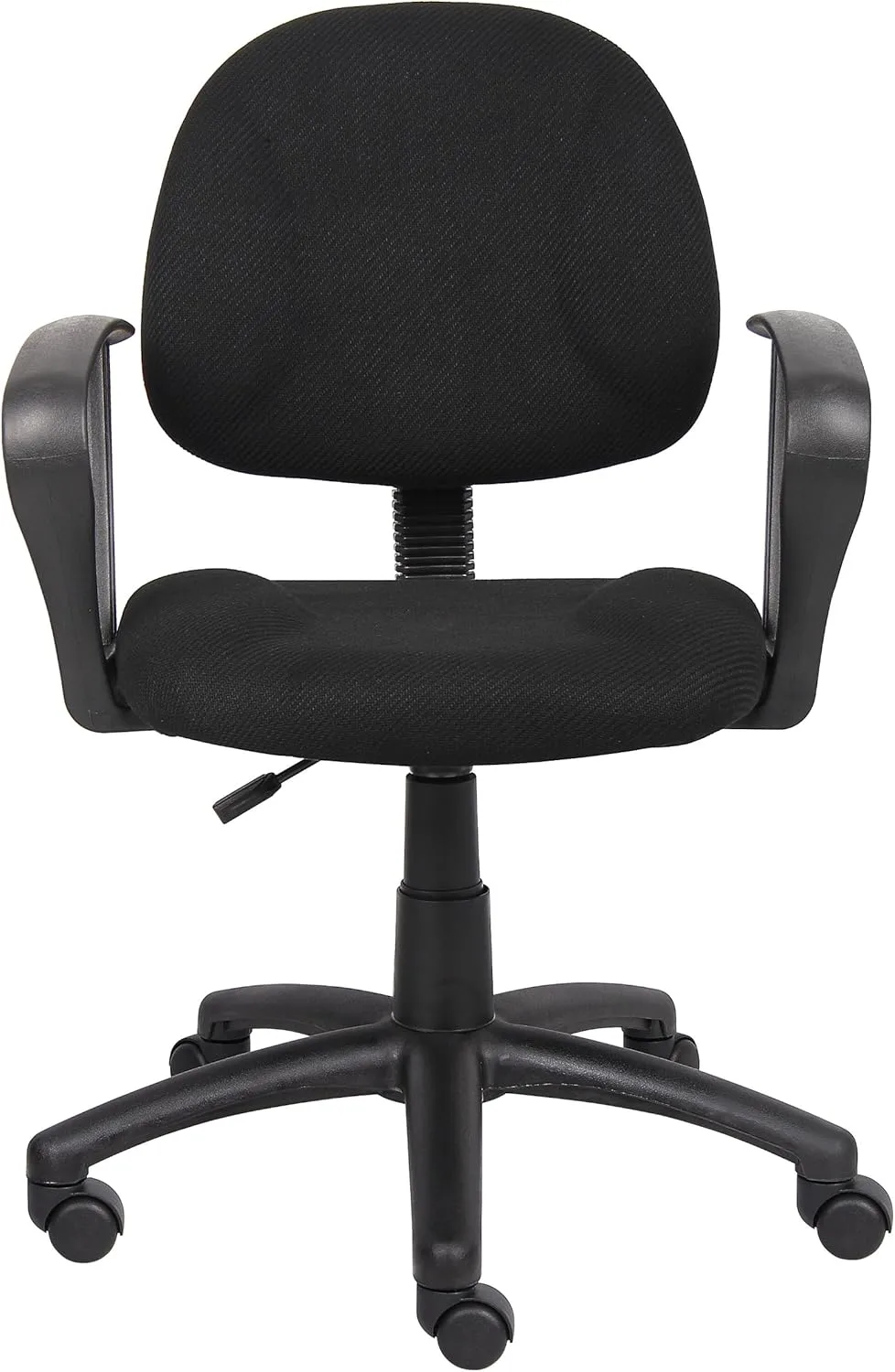 Boss Office Products Perfect Posture Delux Fabric Task Chair with Loop Arms in Black