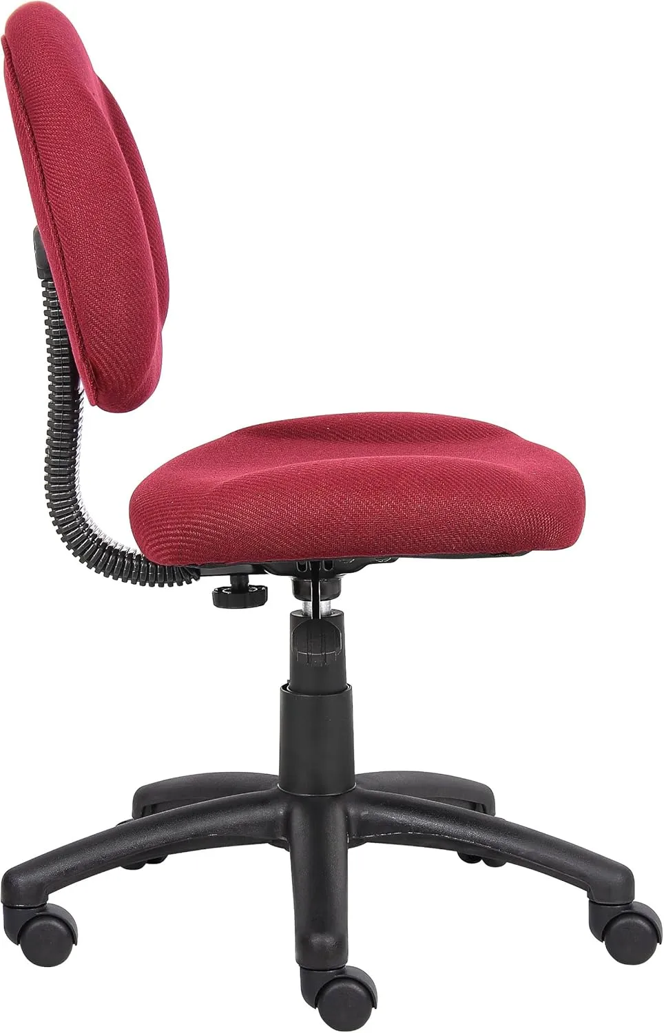 Boss Office Products Perfect Posture Delux Fabric Task Chair without Arms in Burgundy