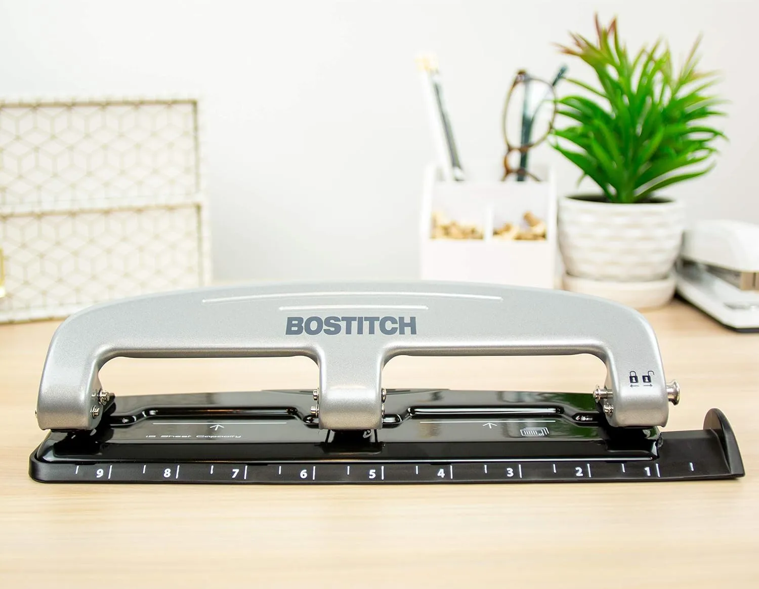 Bostitch EZ Squeeze Three-Hole Punch