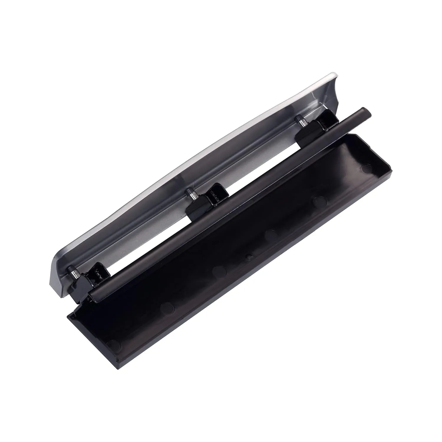 Bostitch Office Premium 3 Hole Punch, 12 Sheet Capacity, Metal, Rubber Base, Easy-Clean Tray, Silver 1 Pack