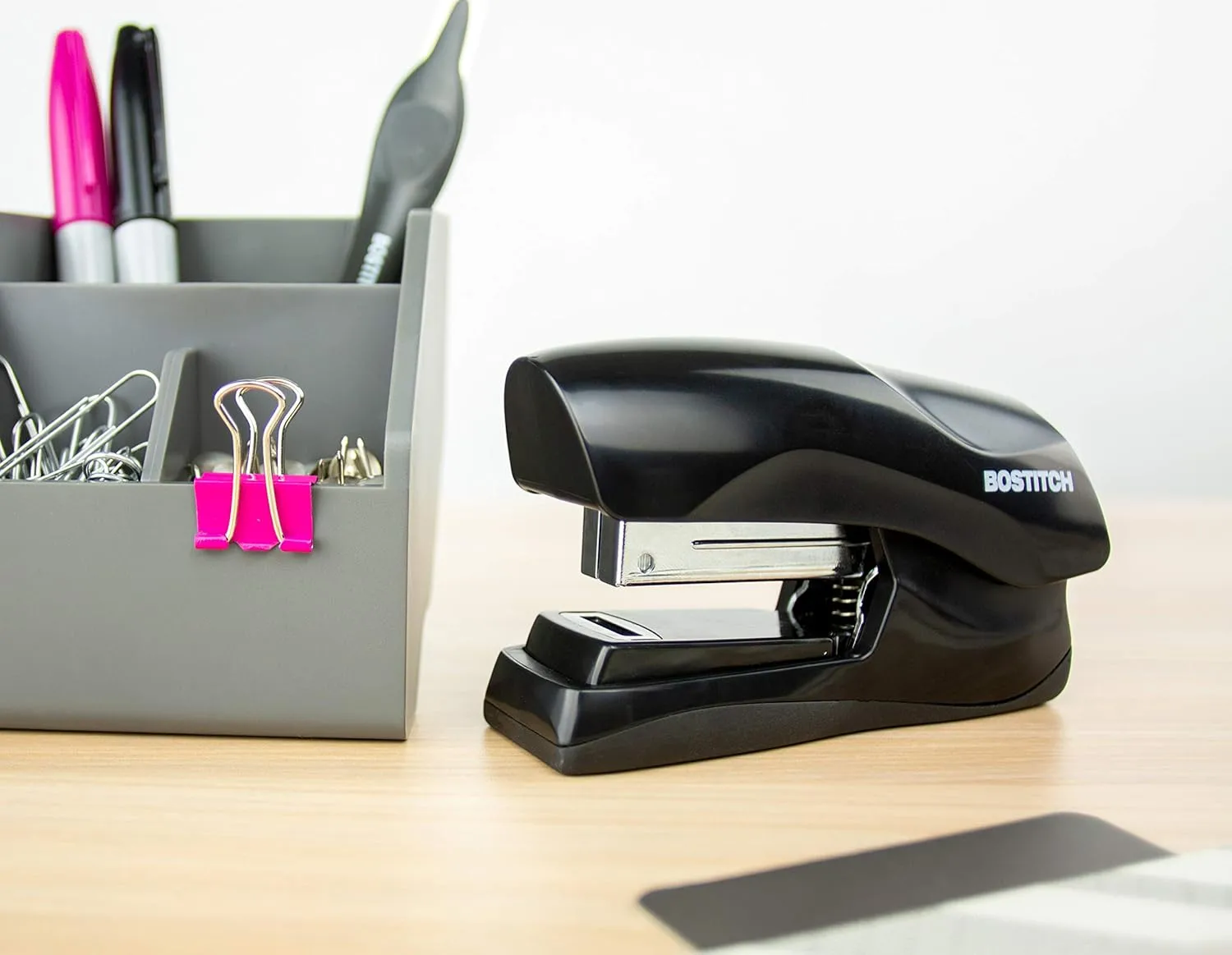 Bostitch Office Heavy-Duty Flat Clinch Stapler, 40-Sheet Capacity, Black