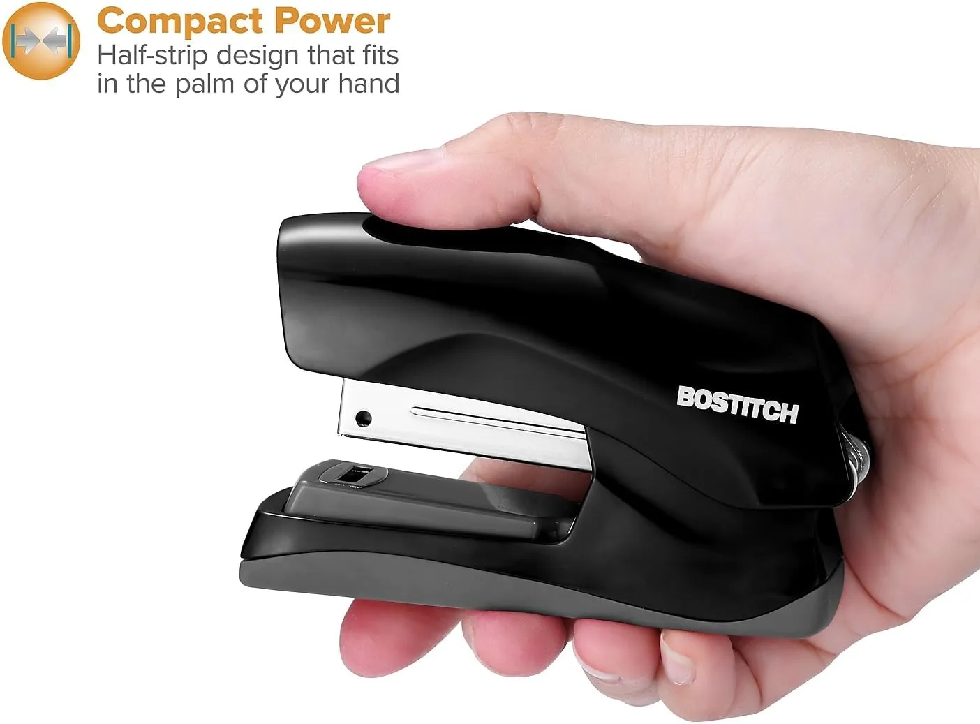 Bostitch Office Heavy-Duty Flat Clinch Stapler, 40-Sheet Capacity, Black
