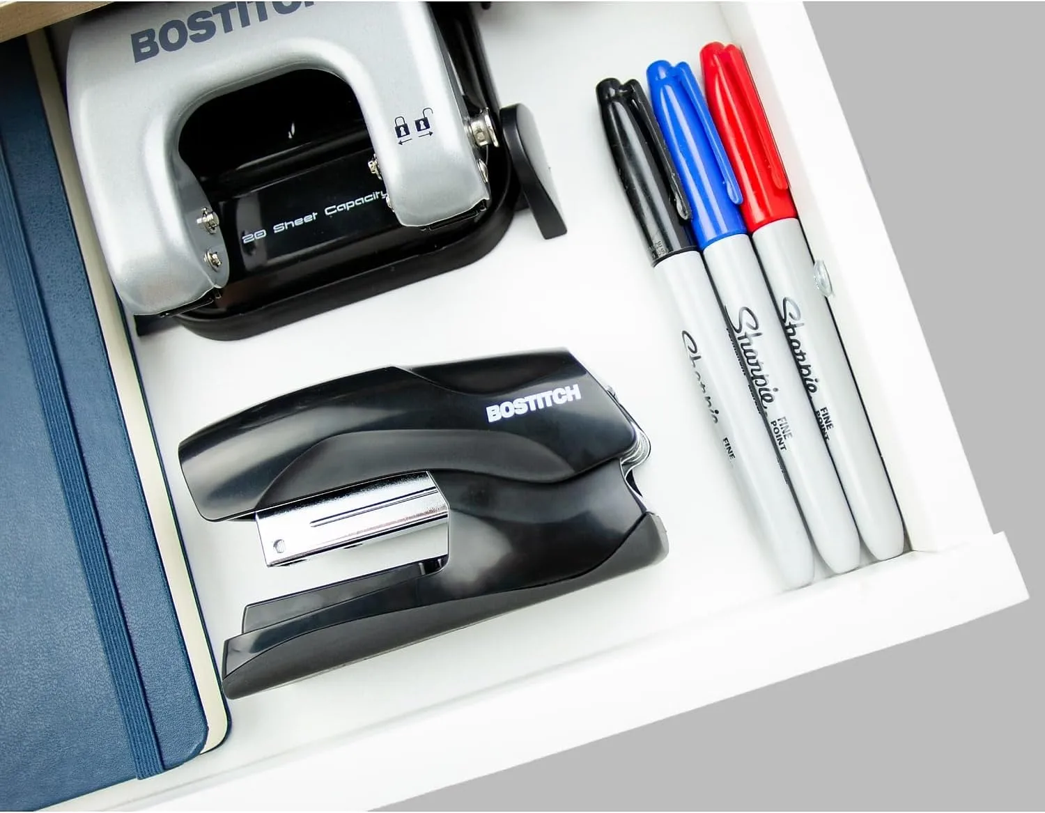 Bostitch Office Heavy-Duty Flat Clinch Stapler, 40-Sheet Capacity, Black
