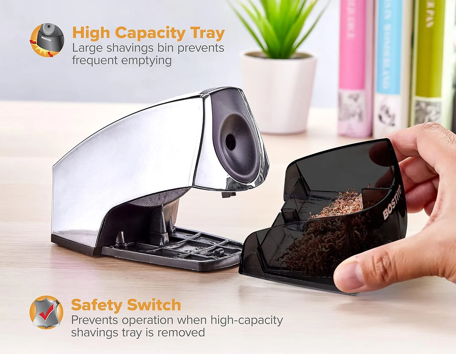 Bostitch Office Personal Electric Pencil Sharpener with HHC Cutter Technology