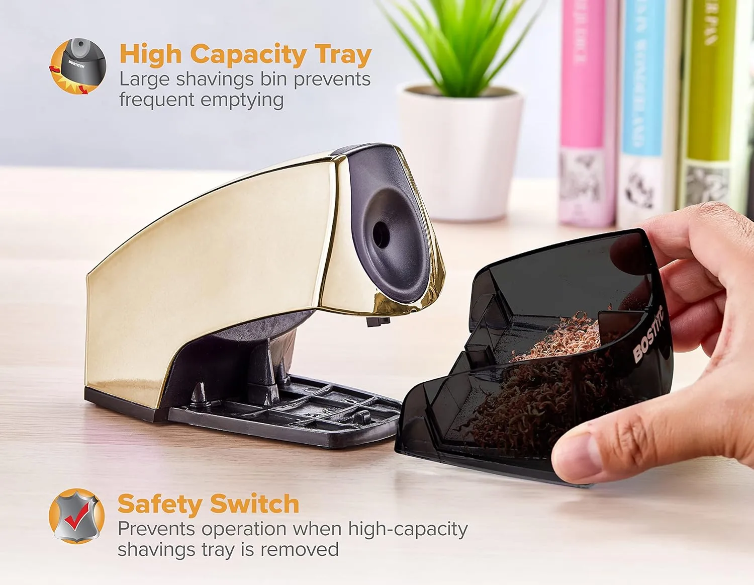Bostitch Office Personal Electric Pencil Sharpener with HHC Cutter Technology