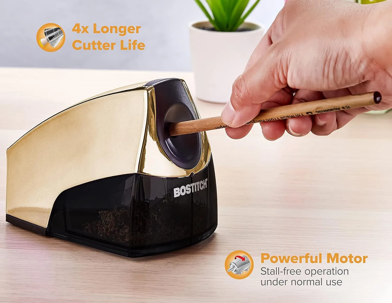 Bostitch Office Personal Electric Pencil Sharpener with HHC Cutter Technology