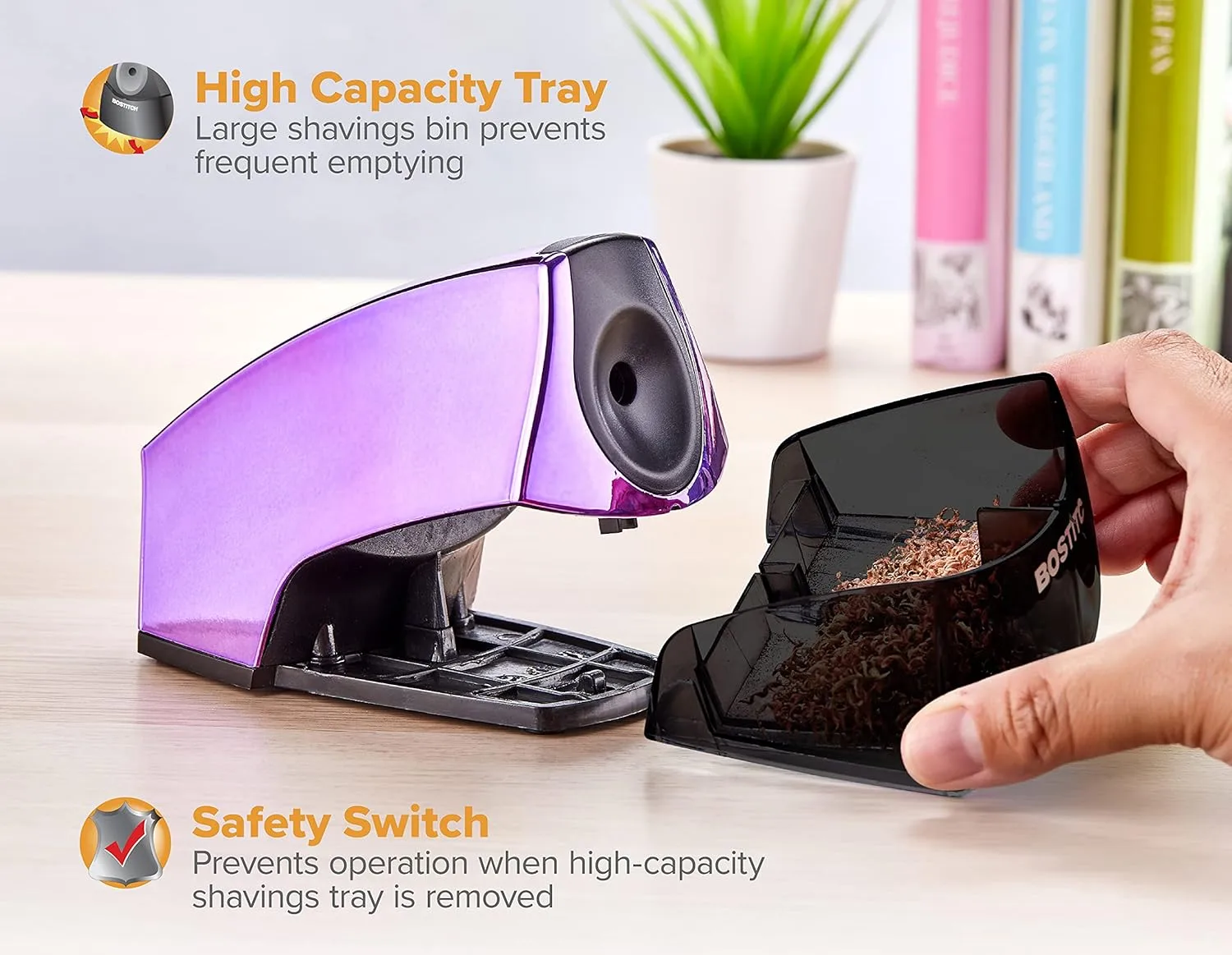 Bostitch Office Personal Electric Pencil Sharpener with HHC Cutter Technology