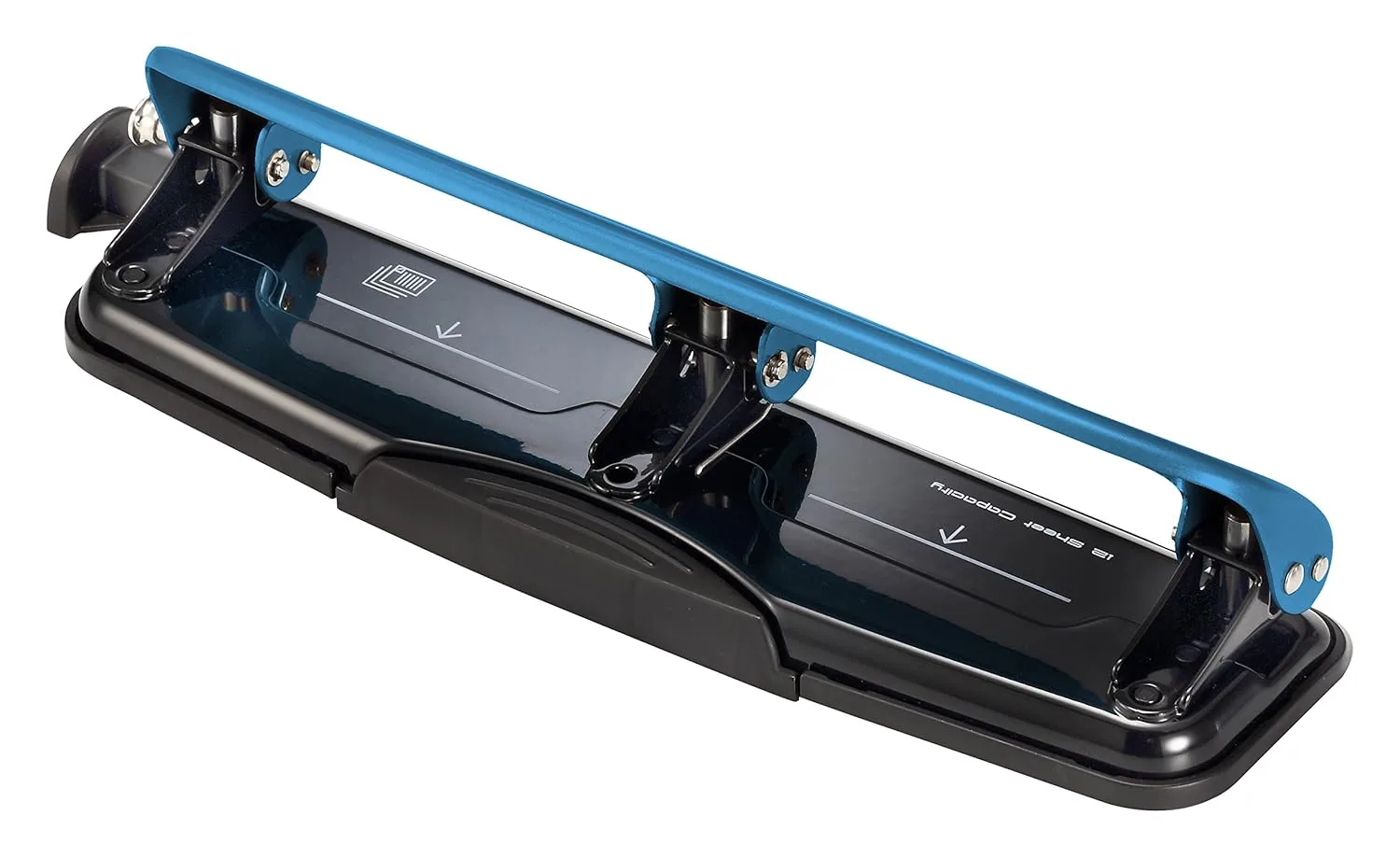 Bostitch EZ Squeeze Three-Hole Punch, 12-Sheet Capacity