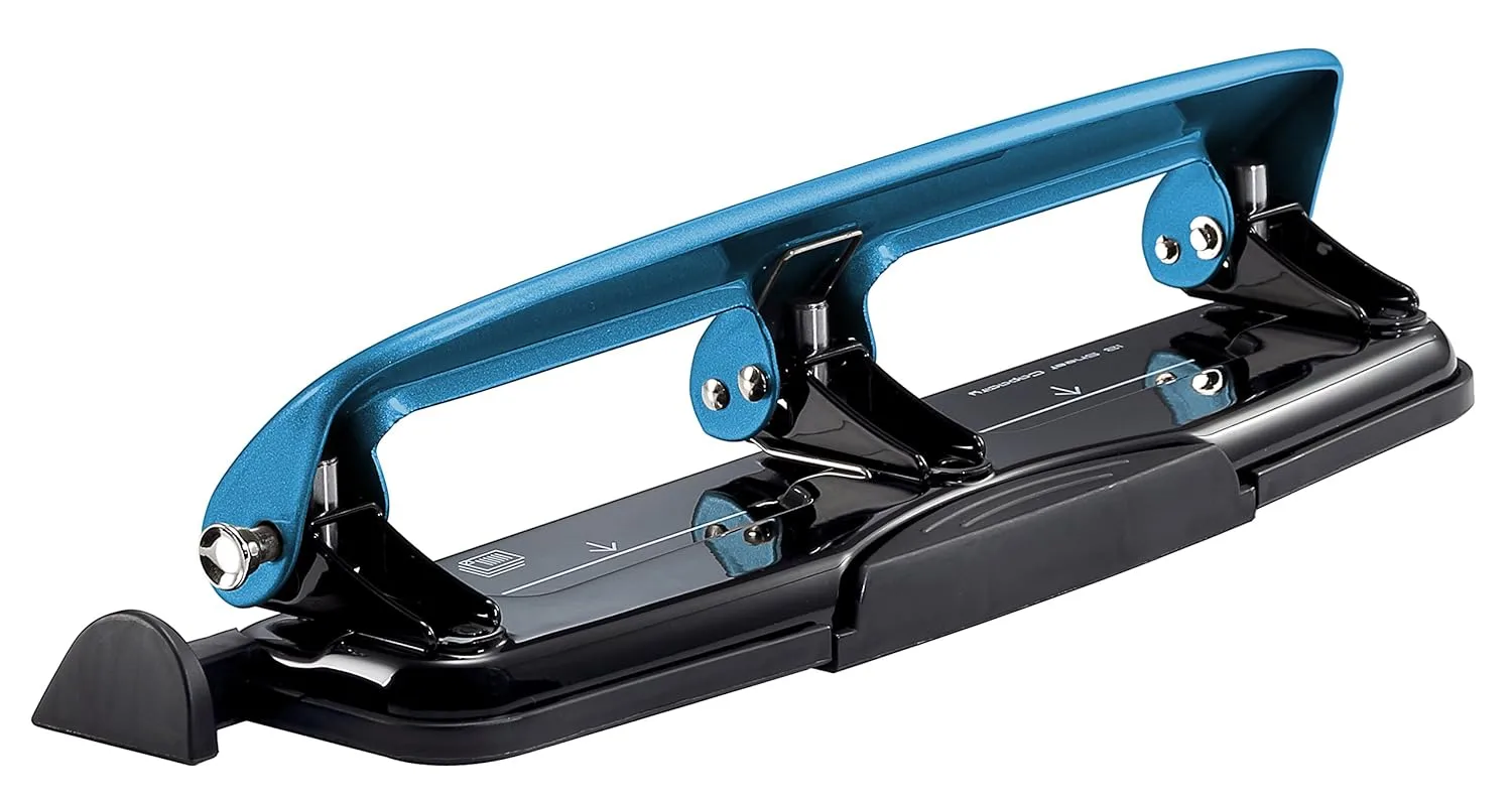 Bostitch EZ Squeeze Three-Hole Punch, 12-Sheet Capacity
