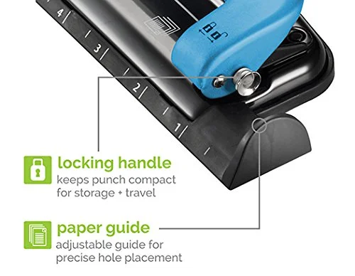Bostitch EZ Squeeze Three-Hole Punch, 12-Sheet Capacity