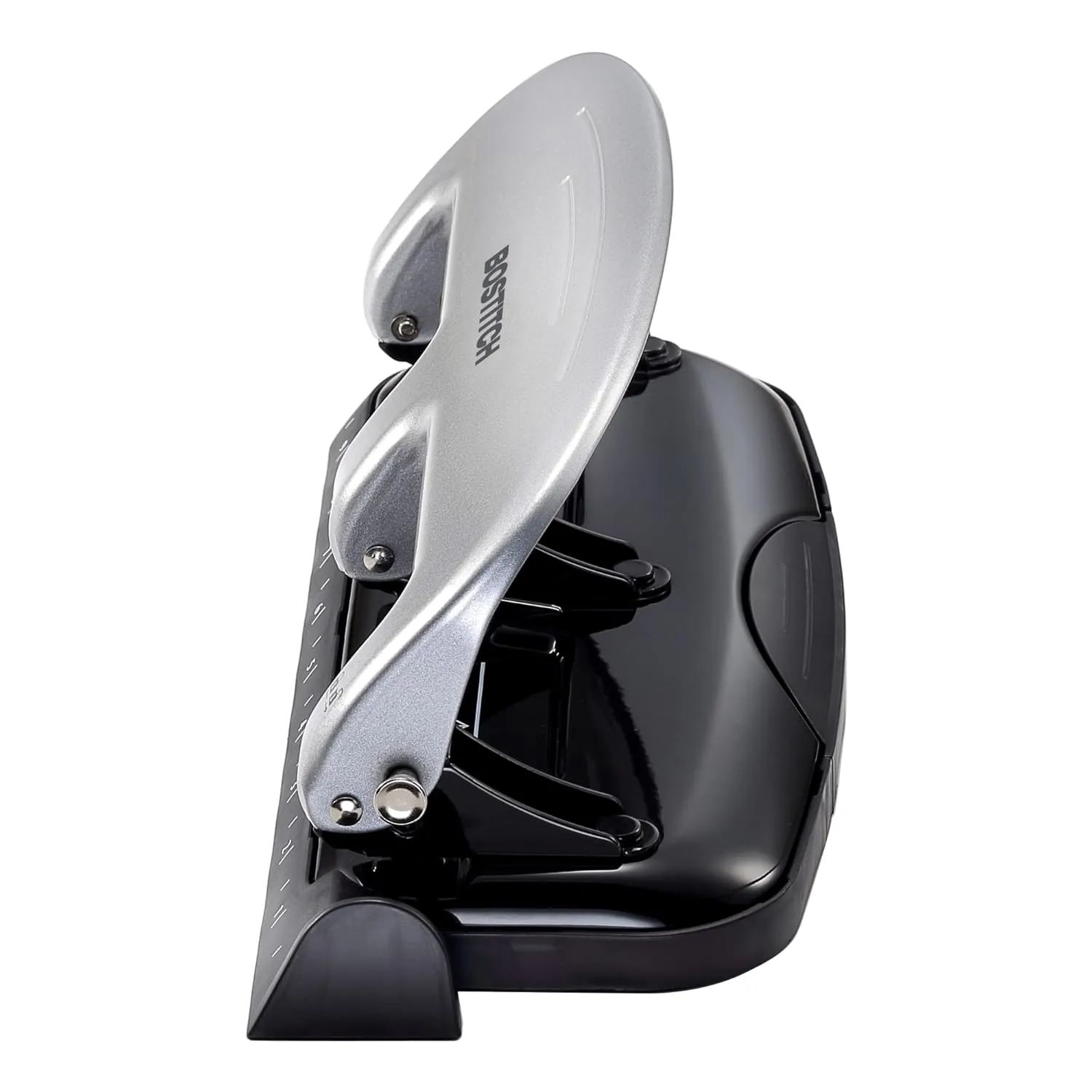 Bostitch EZ Squeeze 3-Hole Punch, 20-Sheet Capacity, No-Jam, Silver/Black