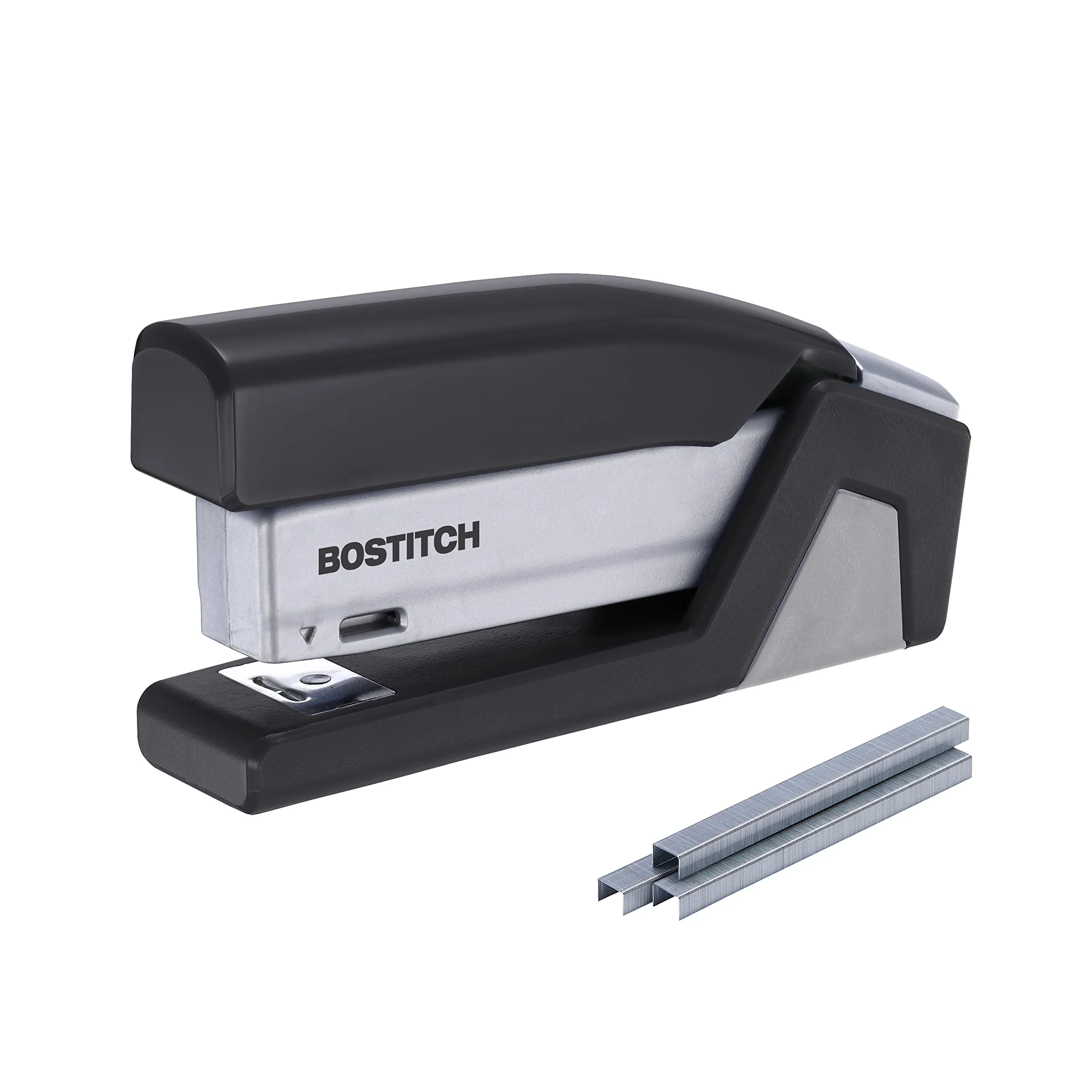 Bostitch InJoy 20 Spring-Powered Compact Stapler, 20 Sheets Capacity, Black/Gray