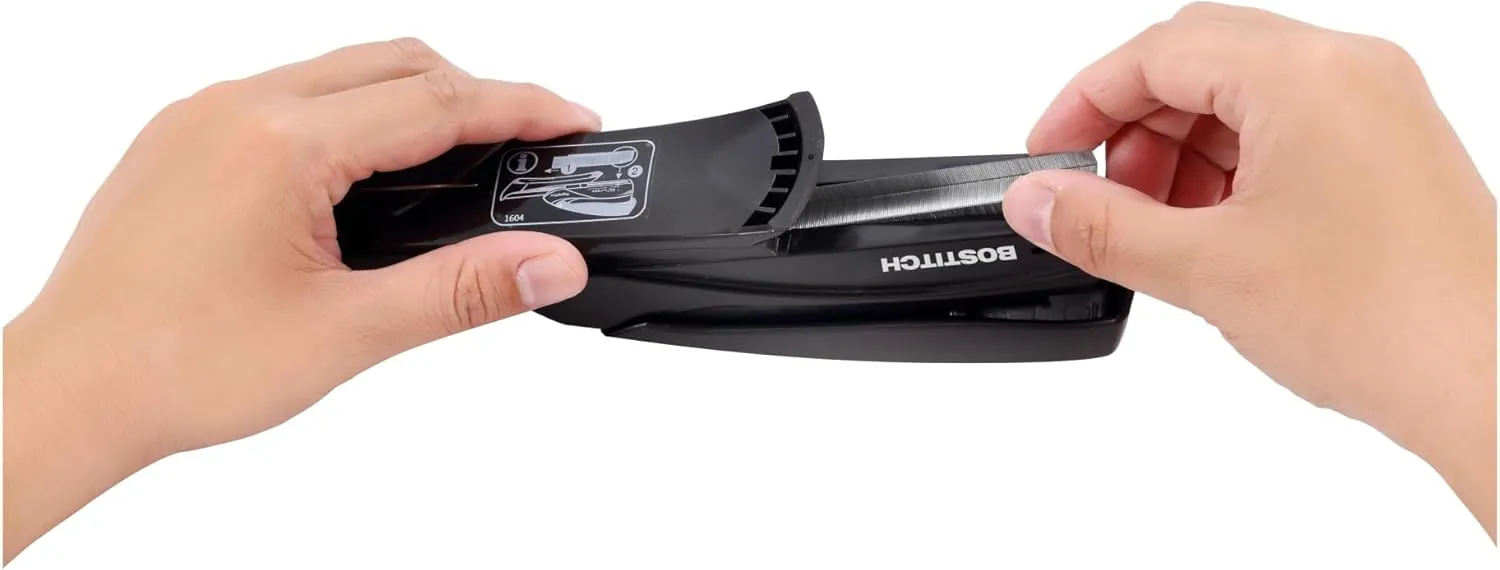 Bostitch Inspire Spring-Powered Desktop Stapler, 20-Sheet Capacity, Black