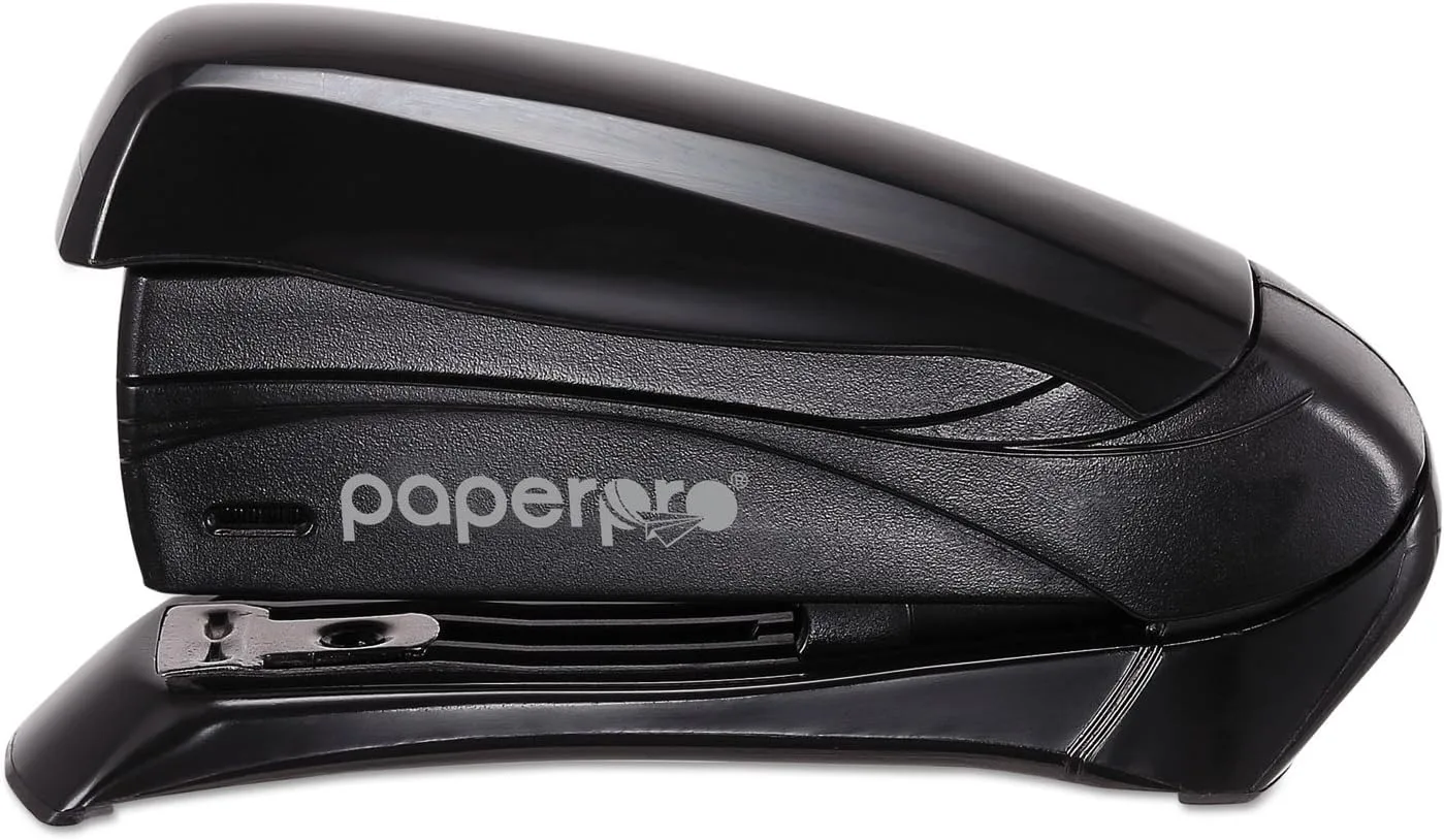 Bostitch Inspire Spring-Powered Compact Stapler, 15 Sheet, Black
