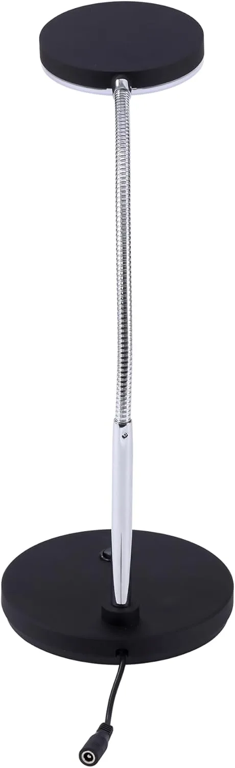 Bostitch Office LED Metal Gooseneck Desk Lamp, Flicker Free, Adjustable Head (VLED1800BK), Black