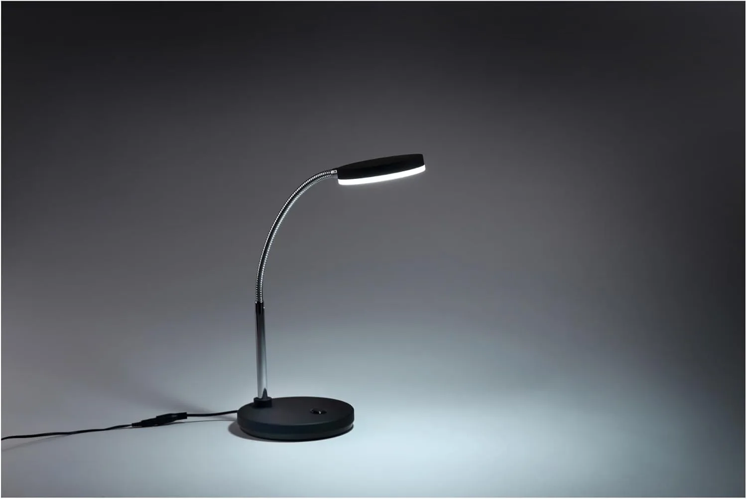 Bostitch Office LED Metal Gooseneck Desk Lamp, Flicker Free, Adjustable Head (VLED1800BK), Black
