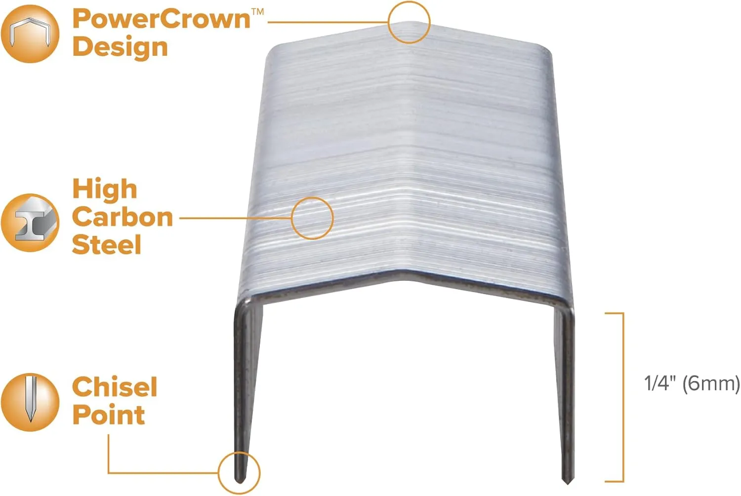 Bostitch Office B8 PowerCrown 0.25 Inch Staples, Pack of 5,000 (STCRP21151/4)