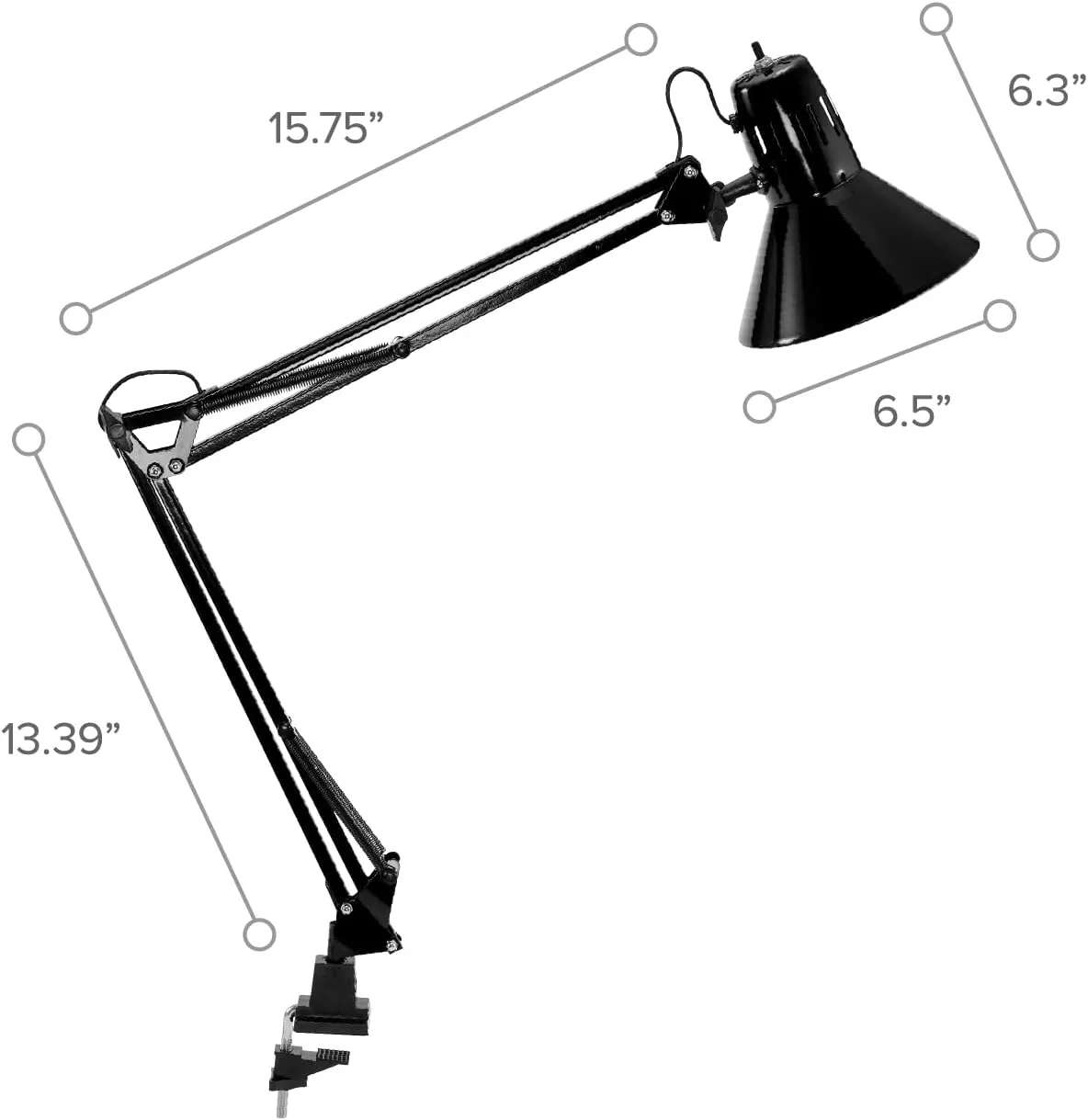 Bostitch Office VLF100 Swing Arm Desk Lamp with Clamp Mount, 36" Reach