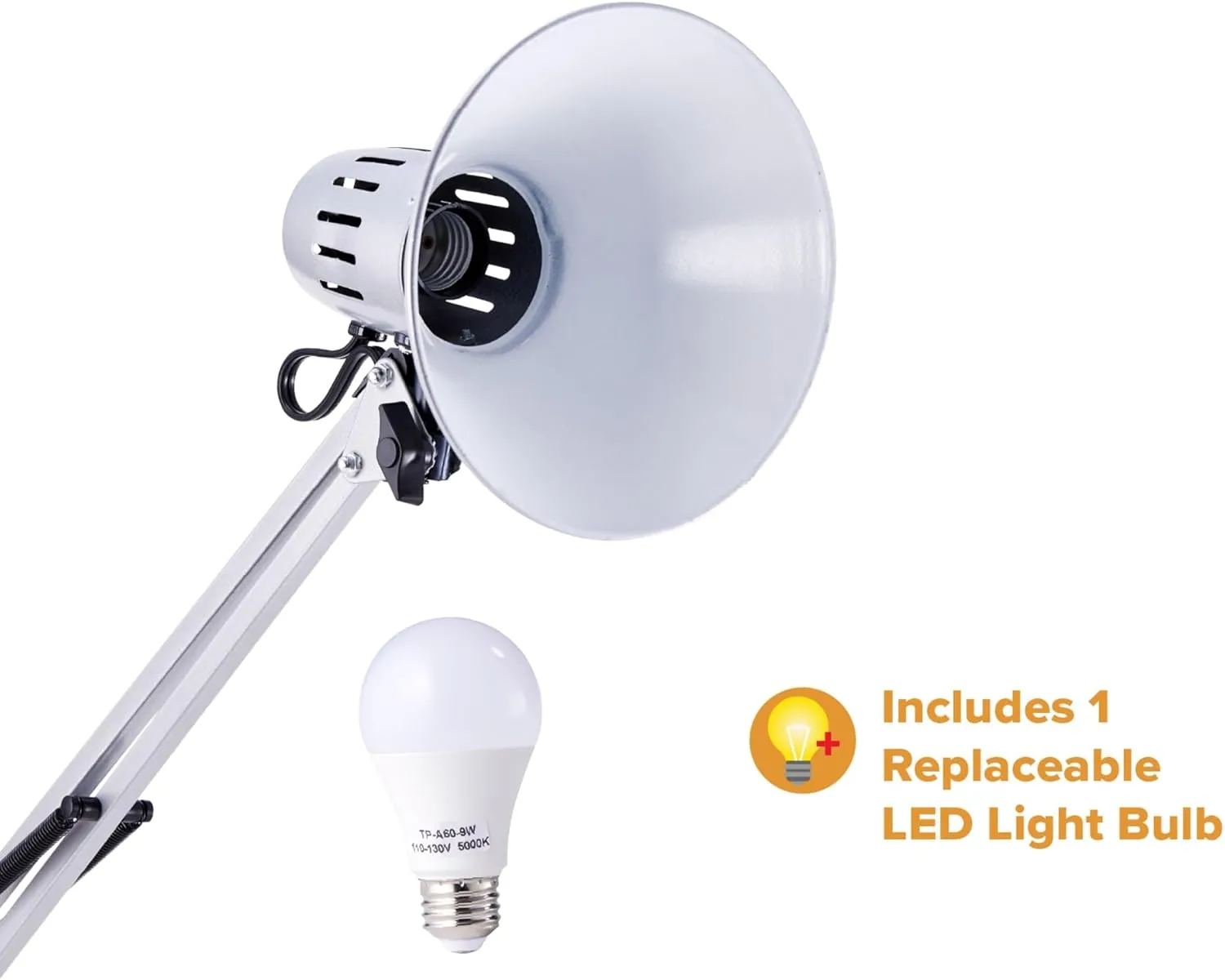 Bostitch Office VLF100 Swing Arm Desk Lamp with Clamp Mount, 36" Reach