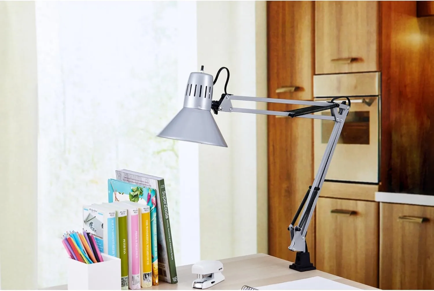 Bostitch Office VLF100 Swing Arm Desk Lamp with Clamp Mount, 36" Reach