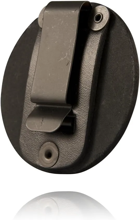 BOSTON LEATHER Recessed Circle Badge Holder with Clip