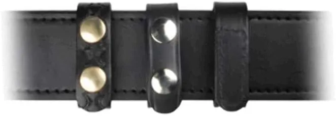 Boston Leather Top Grain Leather Belt Keeper with Brass Snaps