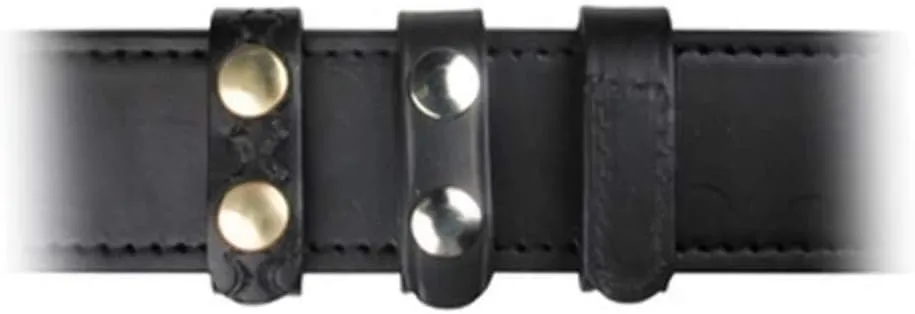 Boston Leather Top Grain Leather Belt Keeper with Brass Snaps