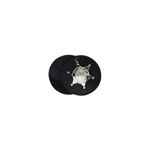 BOSTON LEATHER 3.75in Round Badge Holder