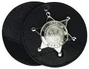 BOSTON LEATHER 3.75in Round Badge Holder