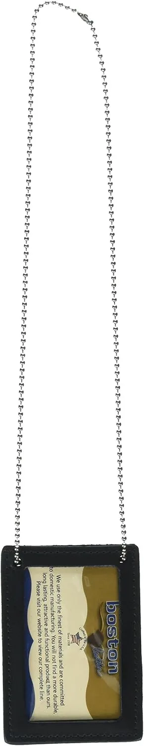 Boston Leather Neck Chain Double ID Holder, No Badge (Chain 5982)