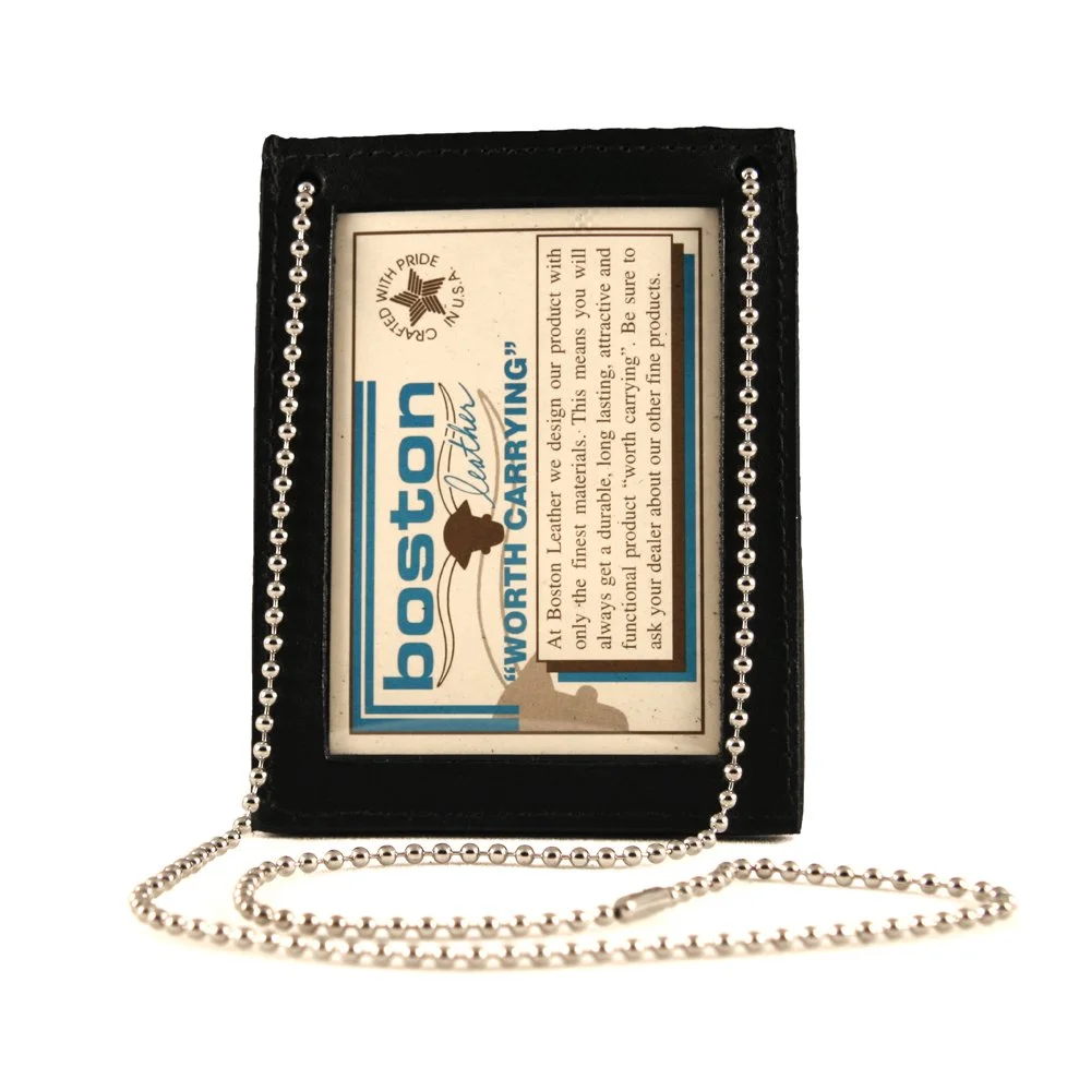 Boston Leather Neck, Pocket, Belt ID and Badge Holder - 5845NPB-1