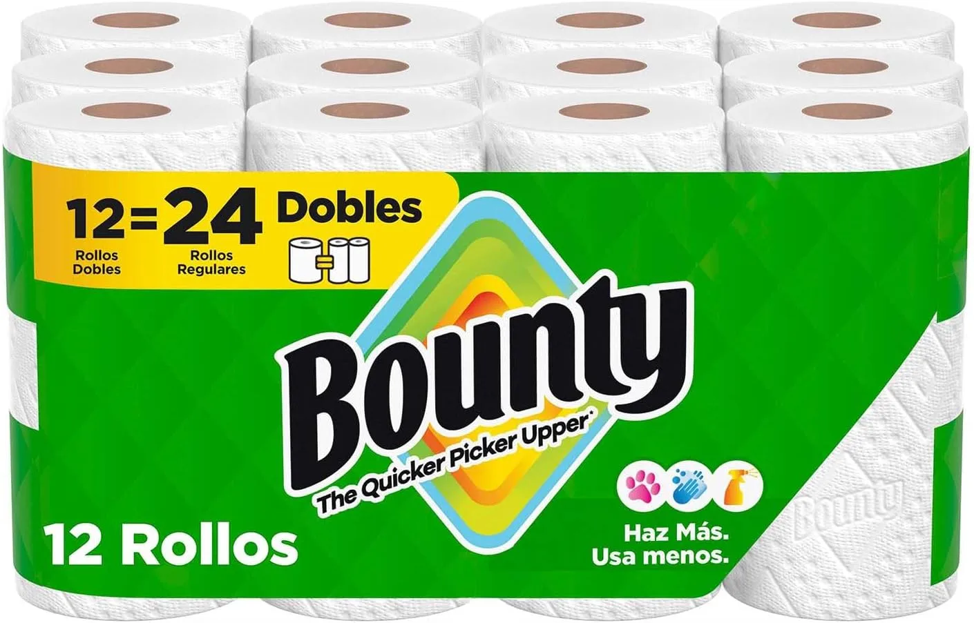 Bounty Paper Towels Select-A-Size Double Rolls, 12 Rolls Total/82 Sheets Per Roll, White