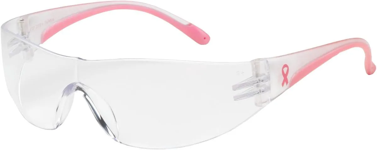 Bouton Eva 250-10-0900 Rimless Safety Glasses with Clear Clear Clear Lens/Pink Frame
