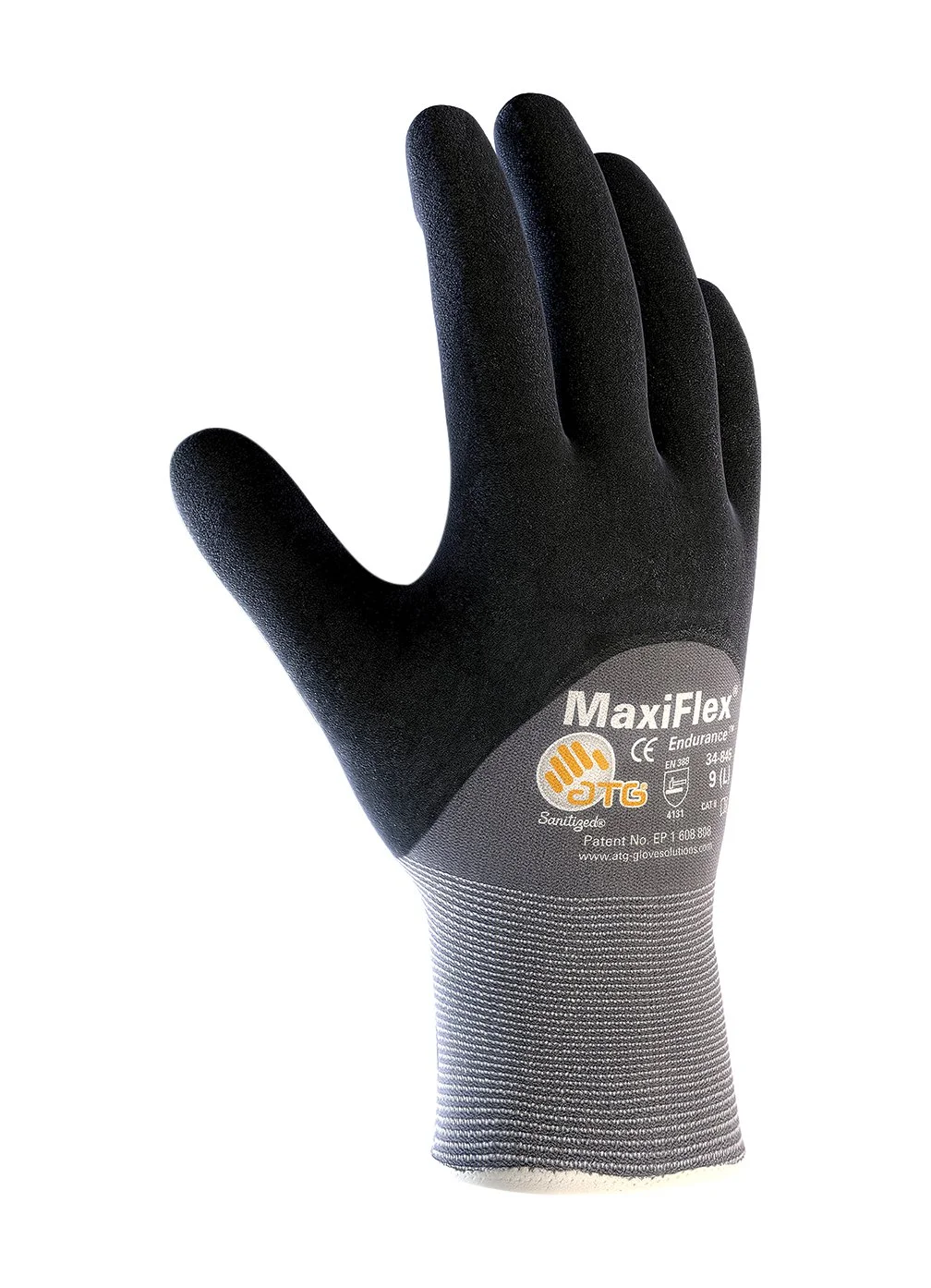PIP X-Large MaxiFlex Endurance by ATG Black Nitrile Palm, Finger And Knuckles Coated Work Gloves With Nylon And Lycra Liner