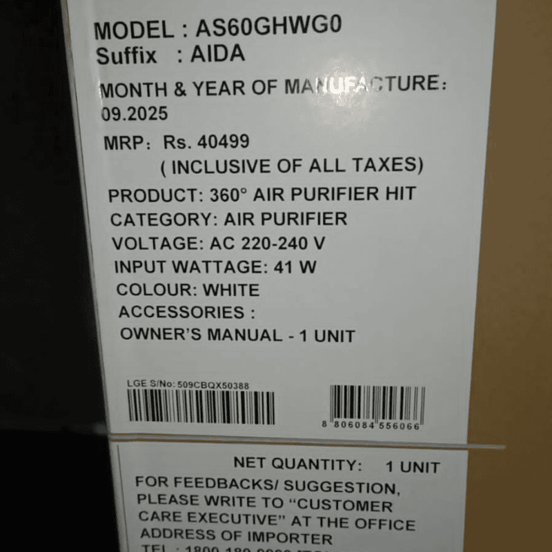 LG PuriCare™ 360 Hit Air Purifier (AS60GHWG0) with HEPA 13 Filter
