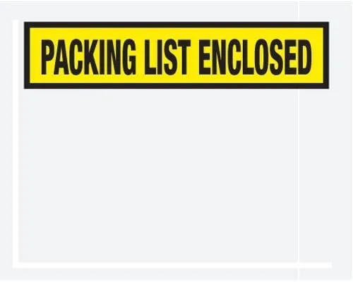 Partners Brand "Packing List Enclosed" Envelopes, Panel Face, 4 1/2in x 5 1/2in, Yellow, Pack Of 1,000