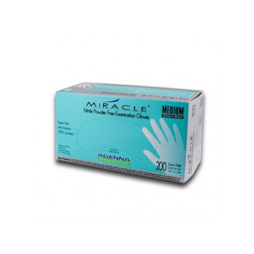 Adenna MIR163 Miracle Nitrile PF Exam Gloves, Medium, 200 Count (Pack of 10)