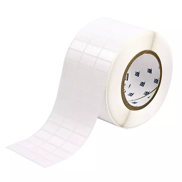 Brady THT-5-483-10 1" x 0.5" B-483 Ultra Aggressive Polyester Gloss White Thermal Transfer Labels (10000/Roll)