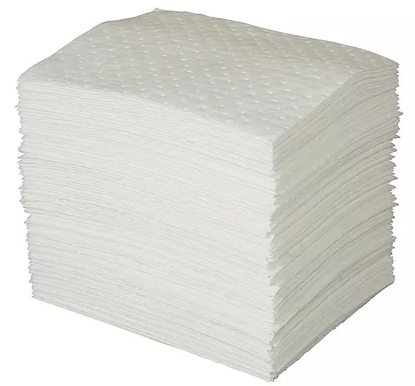 Brady 15" X 19" SPC White Polypropylene Heavy Weight Sorbent Pad