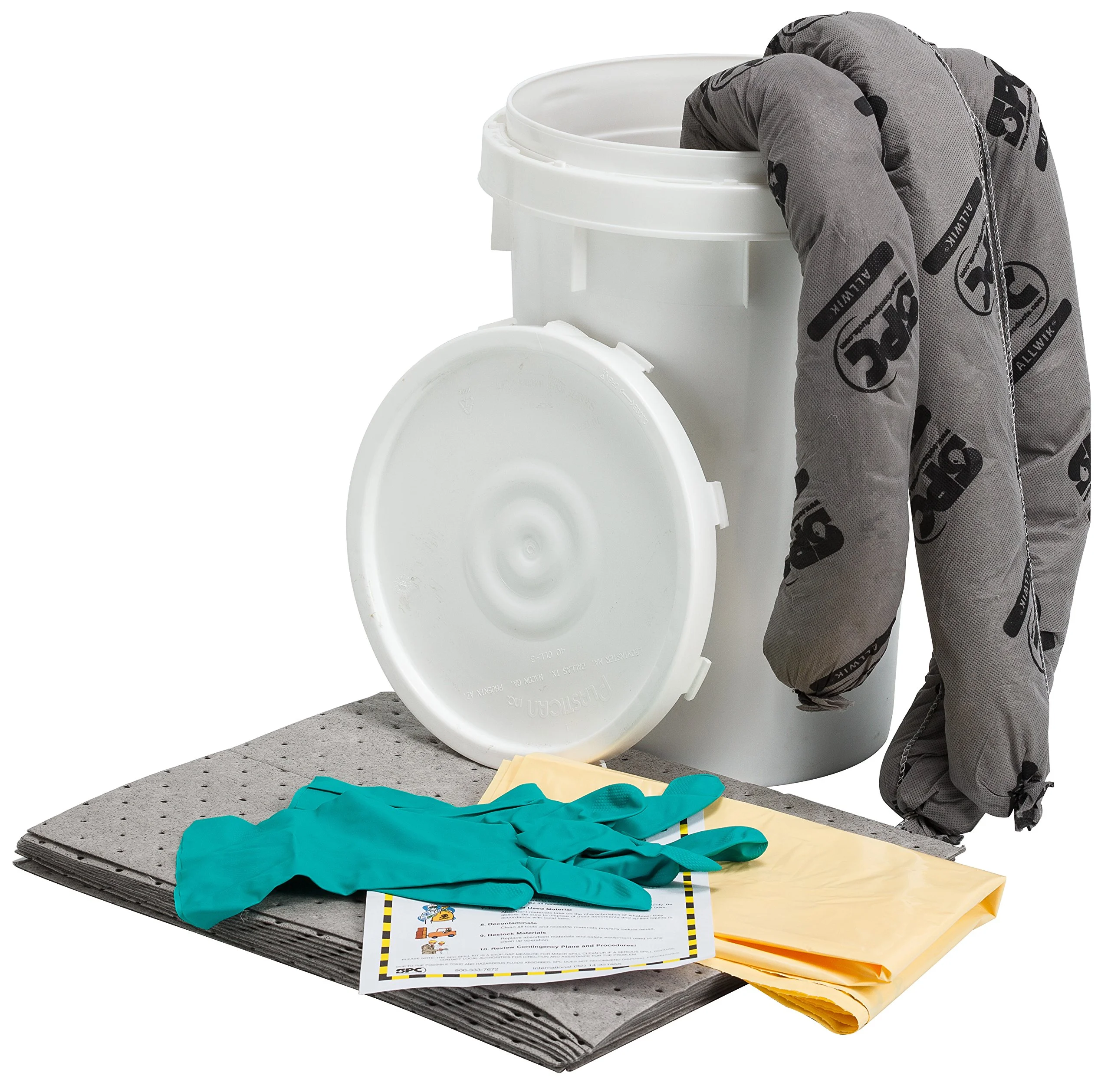 Brady SPC SKA-BKT Allwik 6.5 Gallon Universal Class Spill Bucket, 18 in H x 14 in Dia, Gray