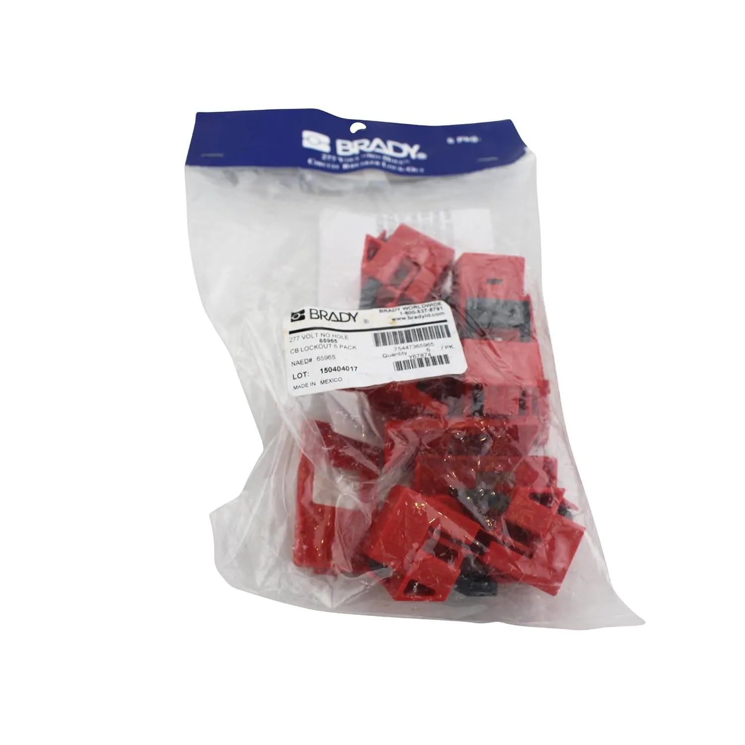 Brady 65965 Breaker Lockout (Pack of 6), Red