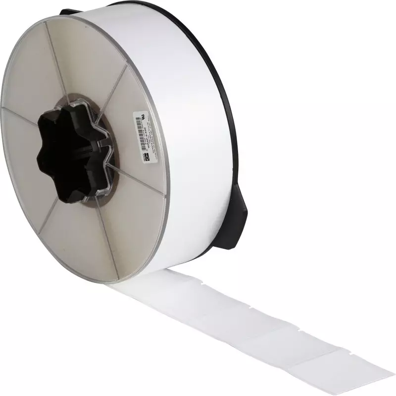 Brady WRAP-5-427 1.5" Width x 2.5" Height, B-427 Vinyl, Matte Finish White Wraptor Self-Laminating Label (2200 per Roll)